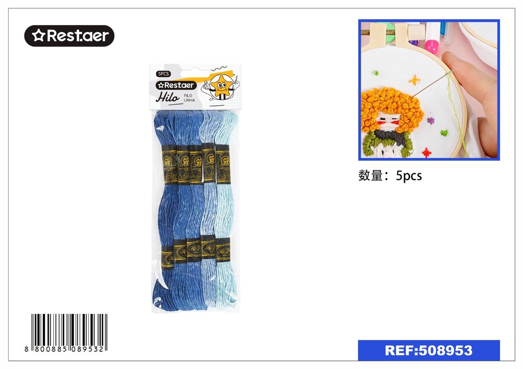 Hilo de bordado en colores 5PCS - Hilos para manualidades