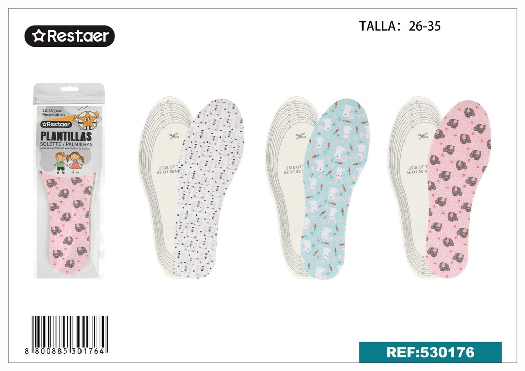 Plantillas de gel para niños T:26-35 - Suelas de goma y calzado infantil