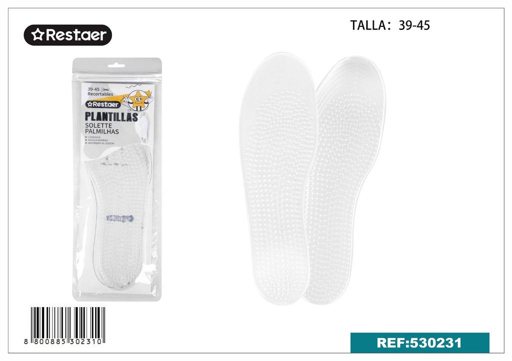 Plantillas para zapatos 39-45 con puntos de masaje