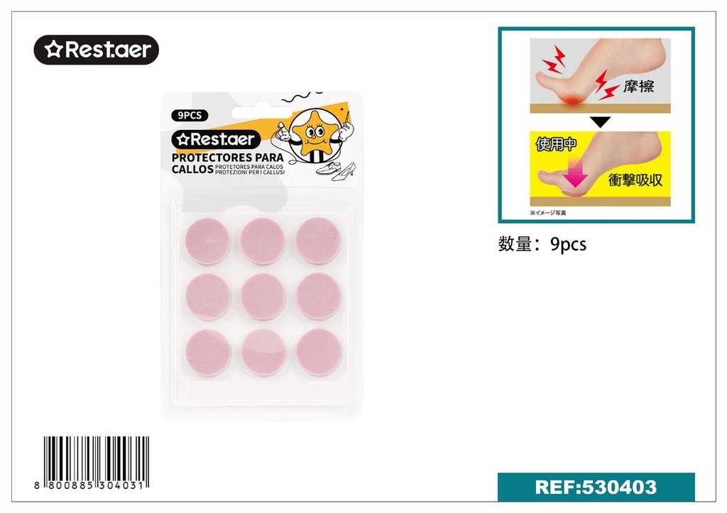 Adhesivo para callos pequeño redondo 9 pcs - Accesorios de calzado