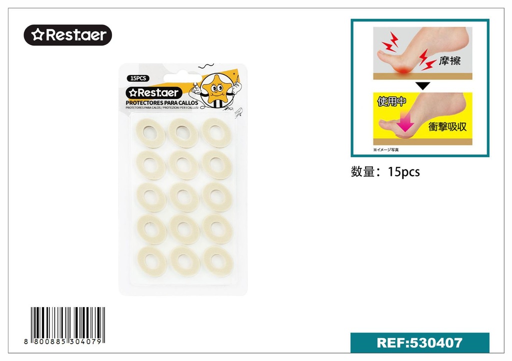  Adhesivo para callo 15 pcs (color piel grande), mercería