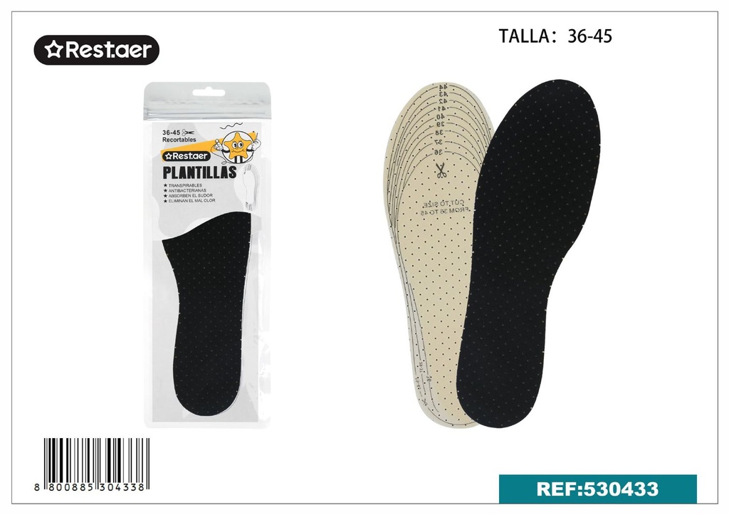 Plantillas de tela no tejida 36-45 - Accesorios de mercería