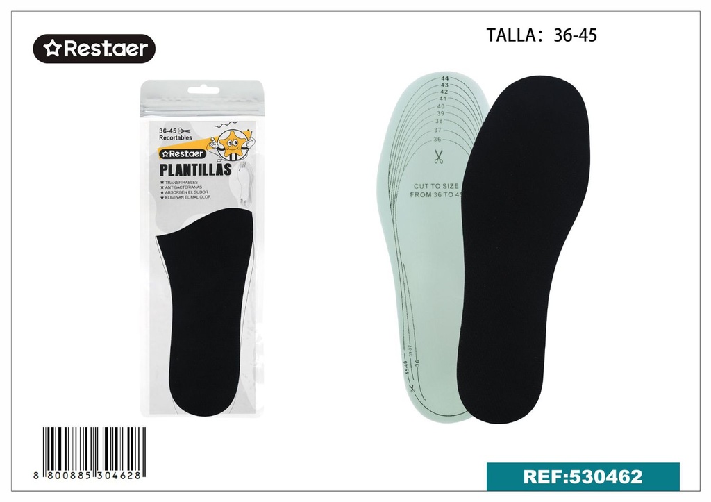 Plantilla de látex antibacteriana 5mm para zapatos