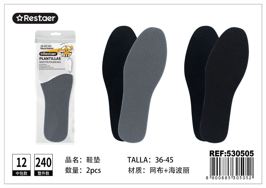 Plantillas de malla para zapatos (número 36-45) - Accesorios de costura