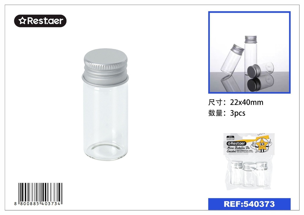 Mini botella de cristal 22*40MM - Material de costura