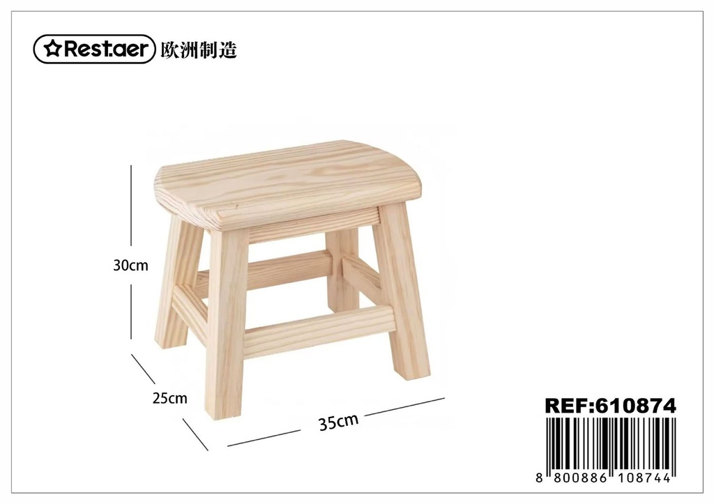 Banco Oval 25x35x30cm - Muebles de madera para el hogar