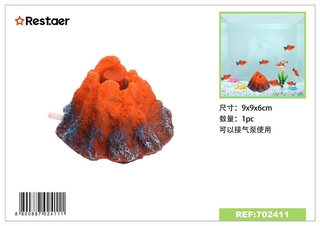 Adorno de acuario en forma de montaña 9x9x6cm para decoración acuática