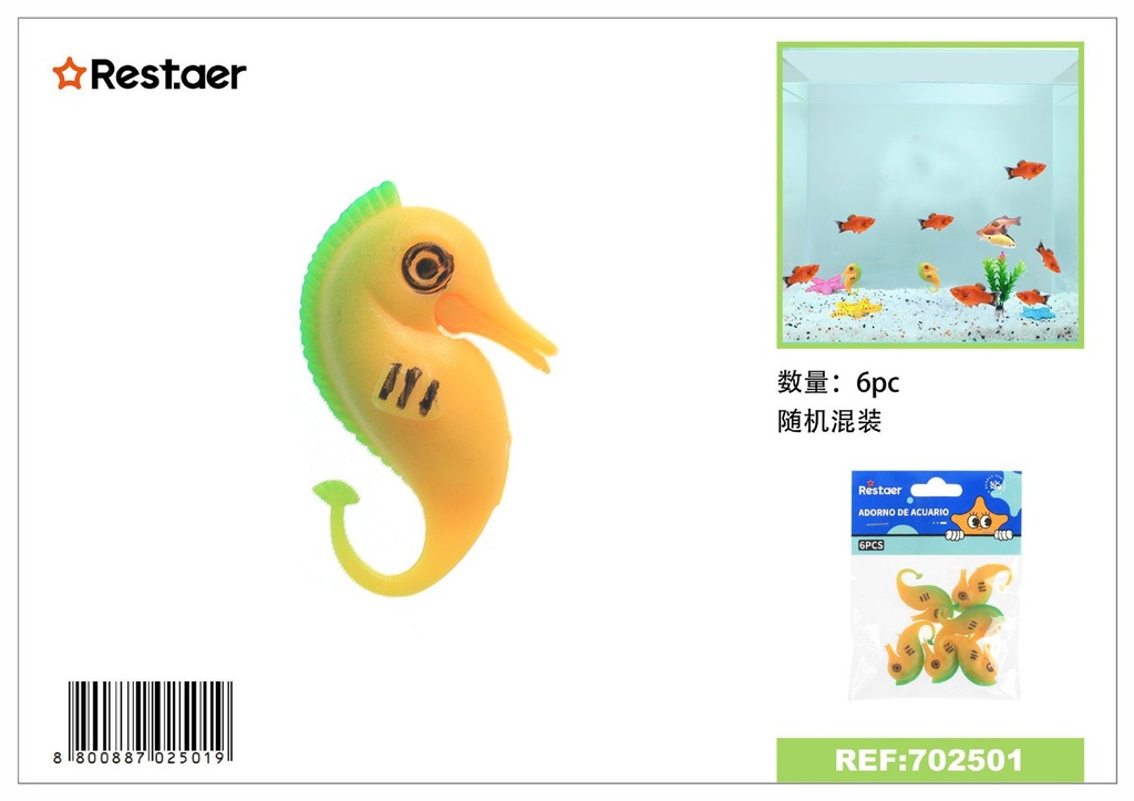 Adorno de acuario con peces artificiales 6pcs