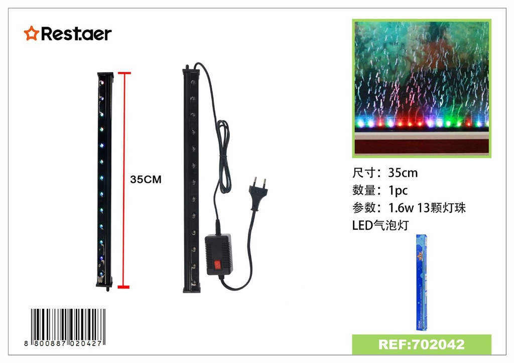 Flauta para pecera 35cm con luz LED 1.6W