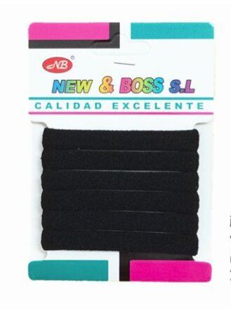 Goma de pelo negra 12/U - Accesorios de cabello