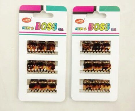 Pinza mini marrón en 12 piezas - Accesorios para el cabello