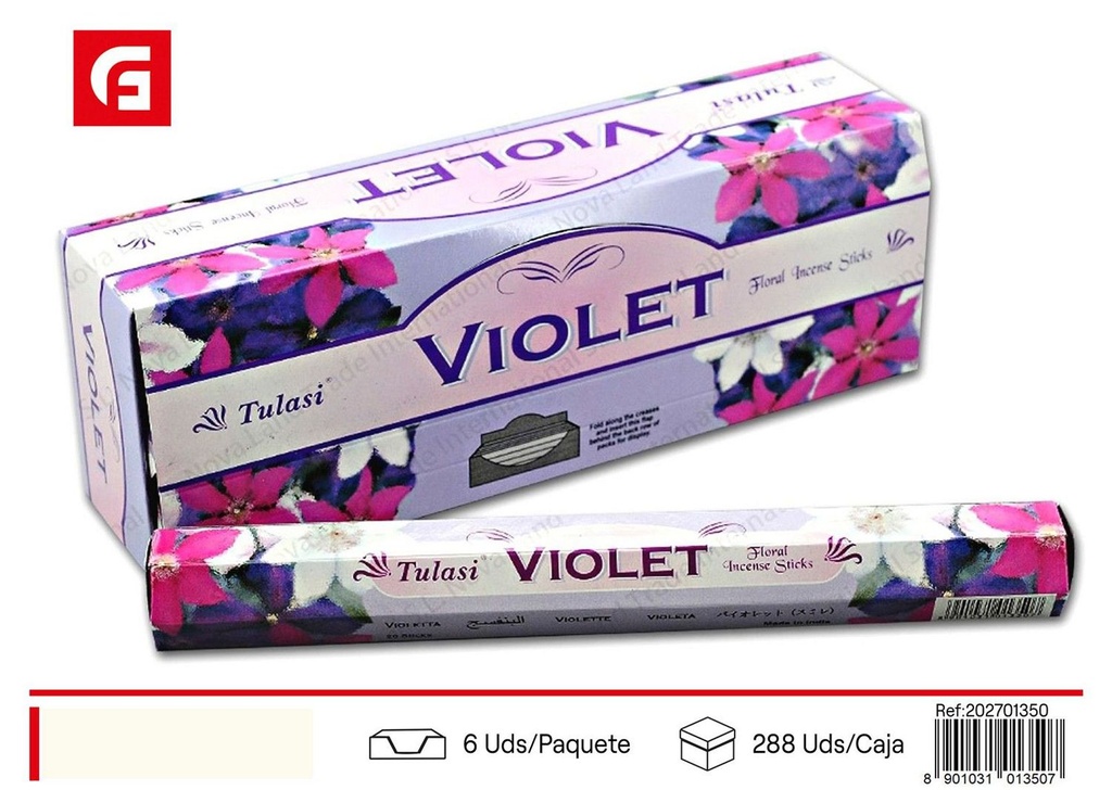 Incienso violeta 20 sticks para aromatizar