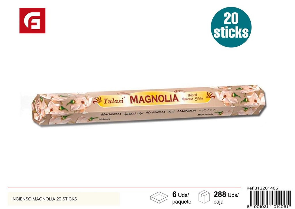 Incienso de magnolia 20 sticks para aromatizar