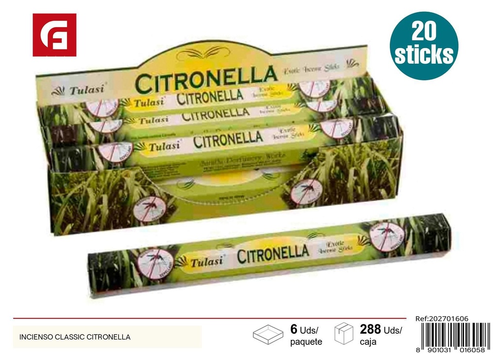 Incienso clásico de citronela - Ambientadores y velas
