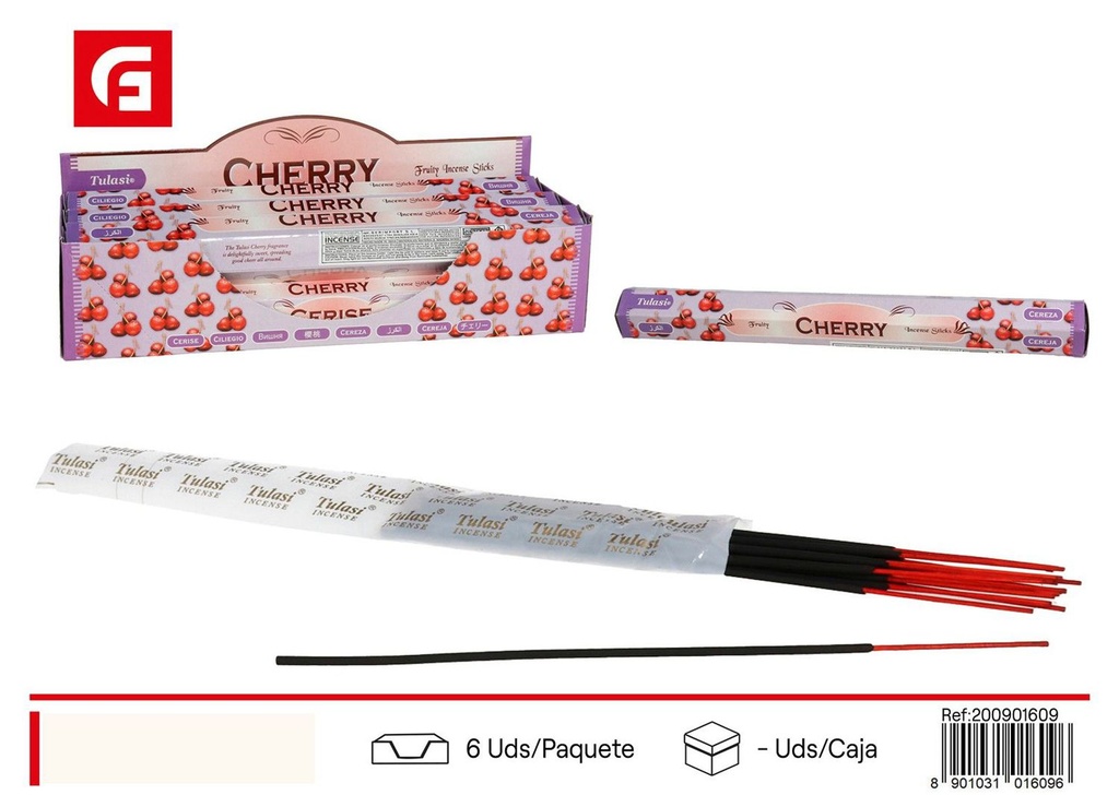 Incienso Tulasi Cherry para aromaterapia y ambientación