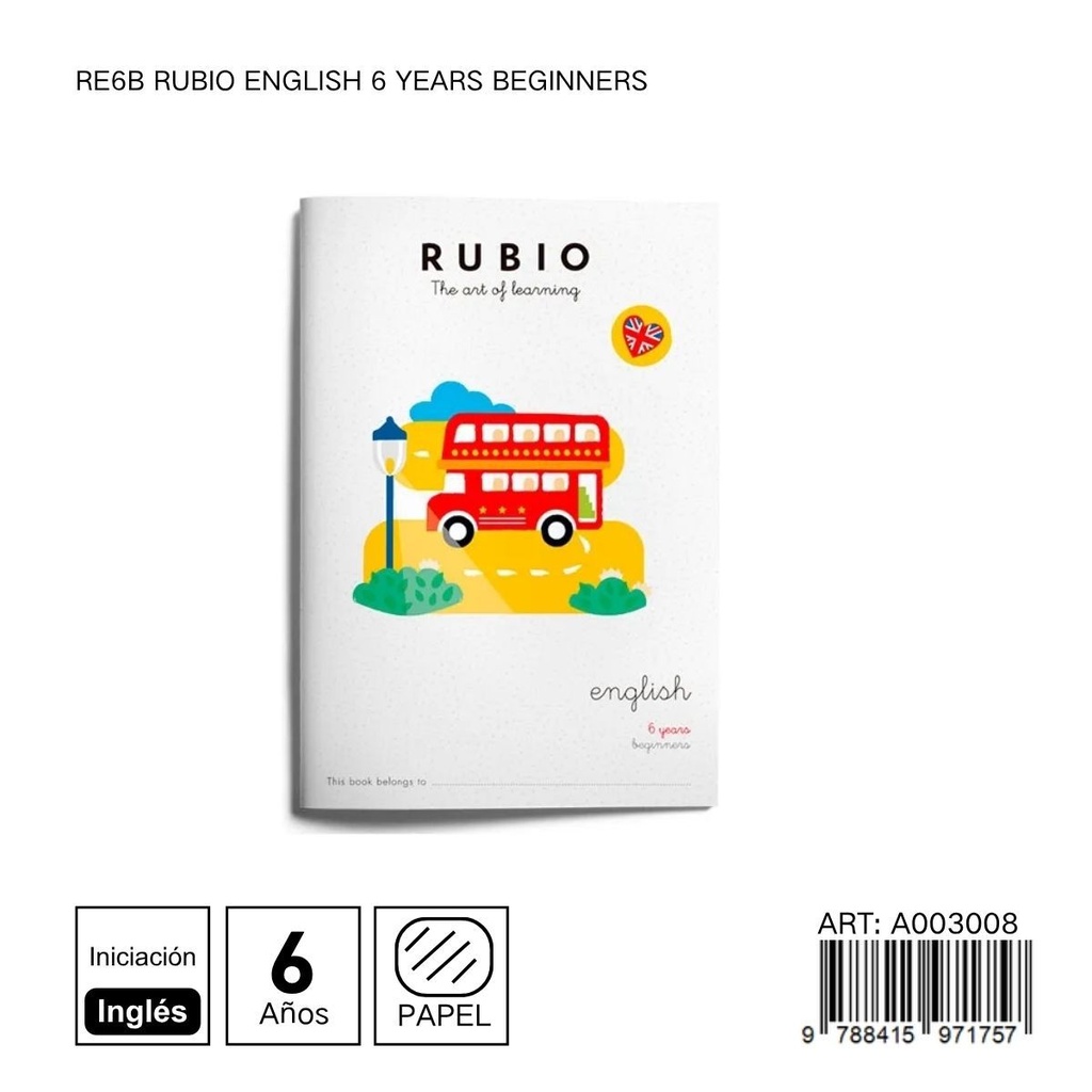 Cuaderno de ejercicios en inglés +6 años principiantes Rubio - Material educativo