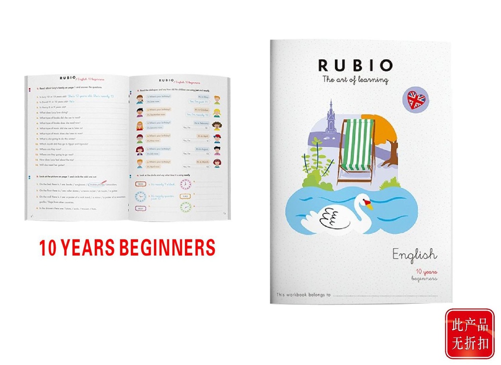 Cuaderno de ejercicios en inglés +10 años principiantes Rubio - Material educativo