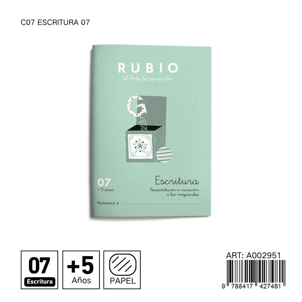 Cuaderno de escritura 07 - Pre-escritura 07
