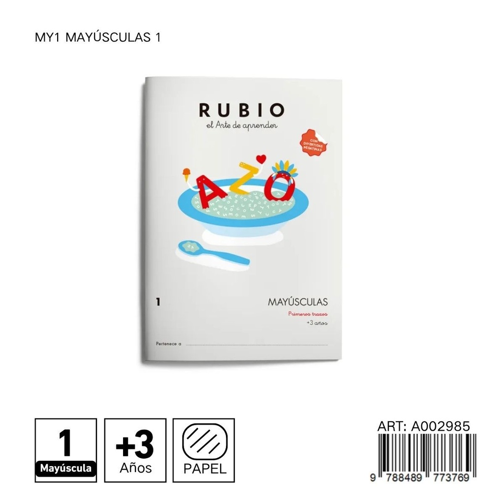 Cuaderno de prácticas Mayúsculas 1 - RUBIO - Material escolar