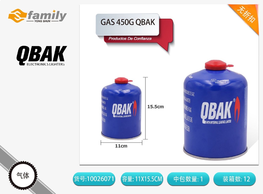 GAS 450G QBAK 424551 - Artículos de cocina y utensilios