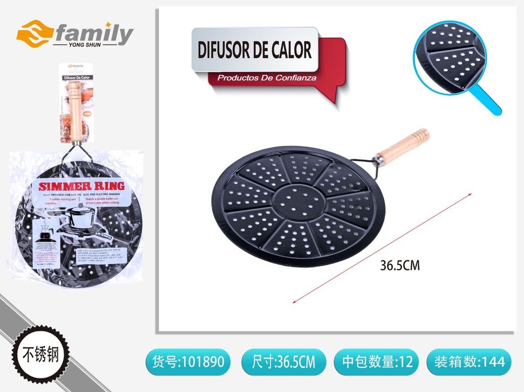 Difusor de calor de aluminio negro - Accesorios de cocina