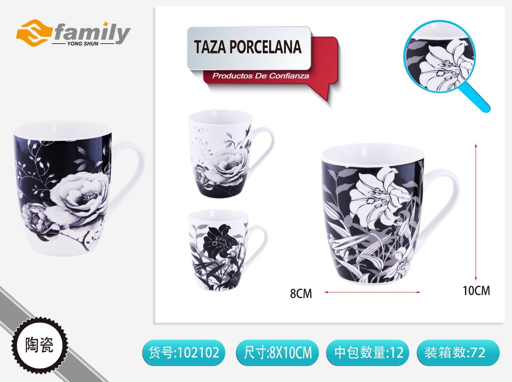 Taza de porcelana 8*10CM - Tazas de cerámica