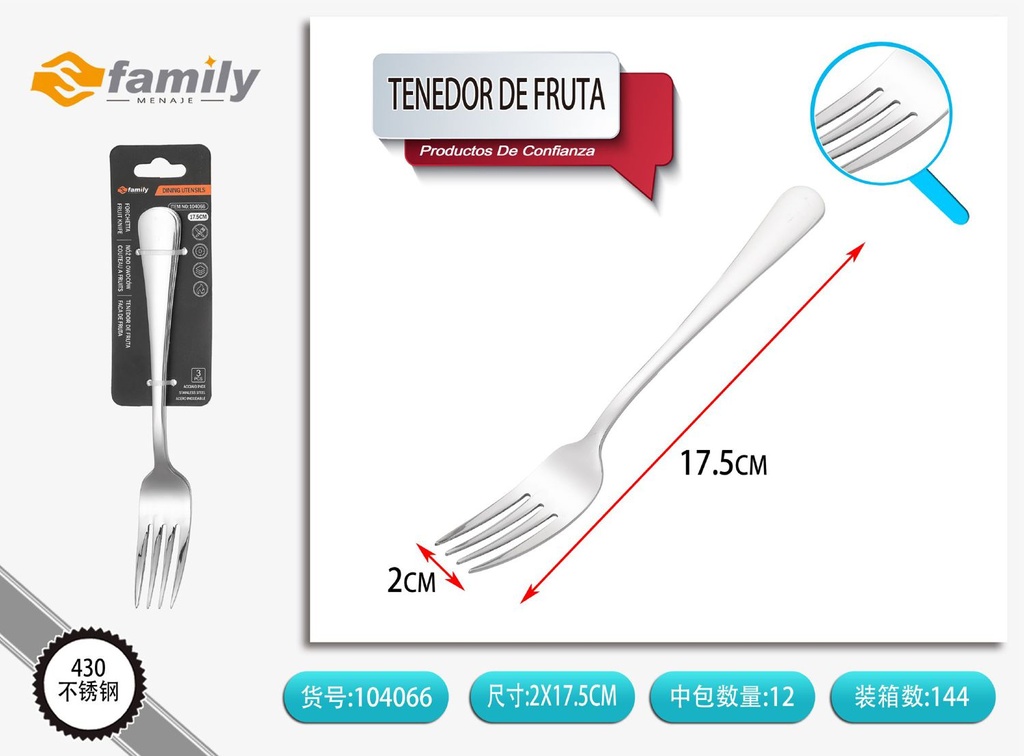 Tenedor de fruta 3pcs para servir y degustar