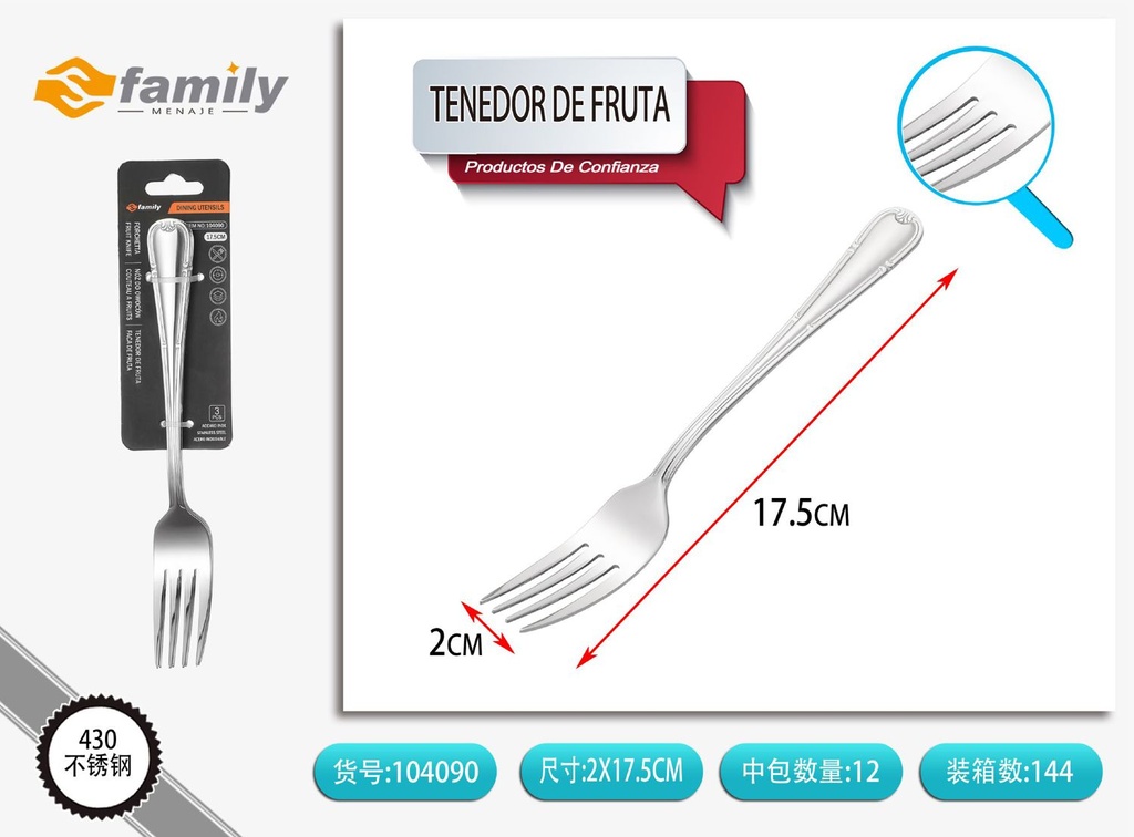 Tenedor de fruta 3 piezas - Utensilios de mesa