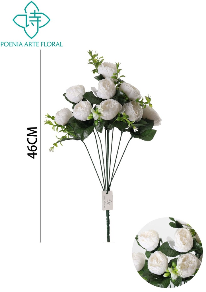 Ramo de 9 cabeza peonía nueva - Decoración floral