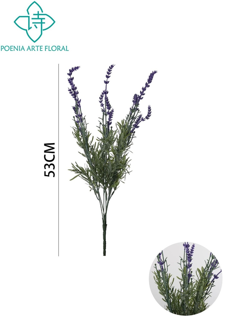 Ramillete de lavanda de tallo largo 53cm para decoración