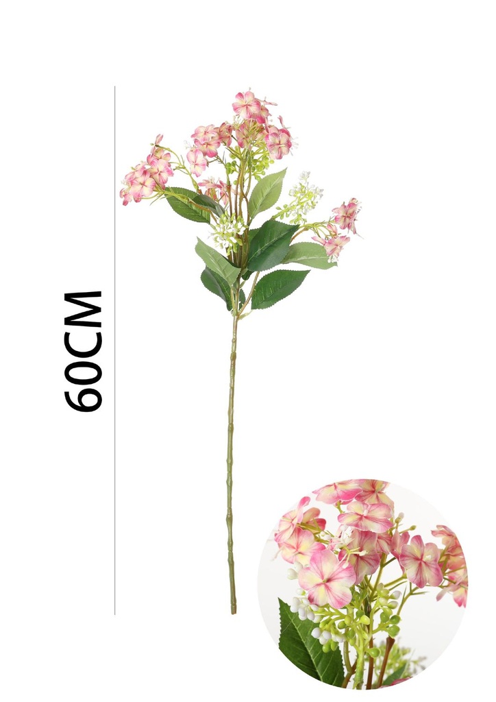 Hortensia sencilla con estrellas 60 cm - Flores artificiales