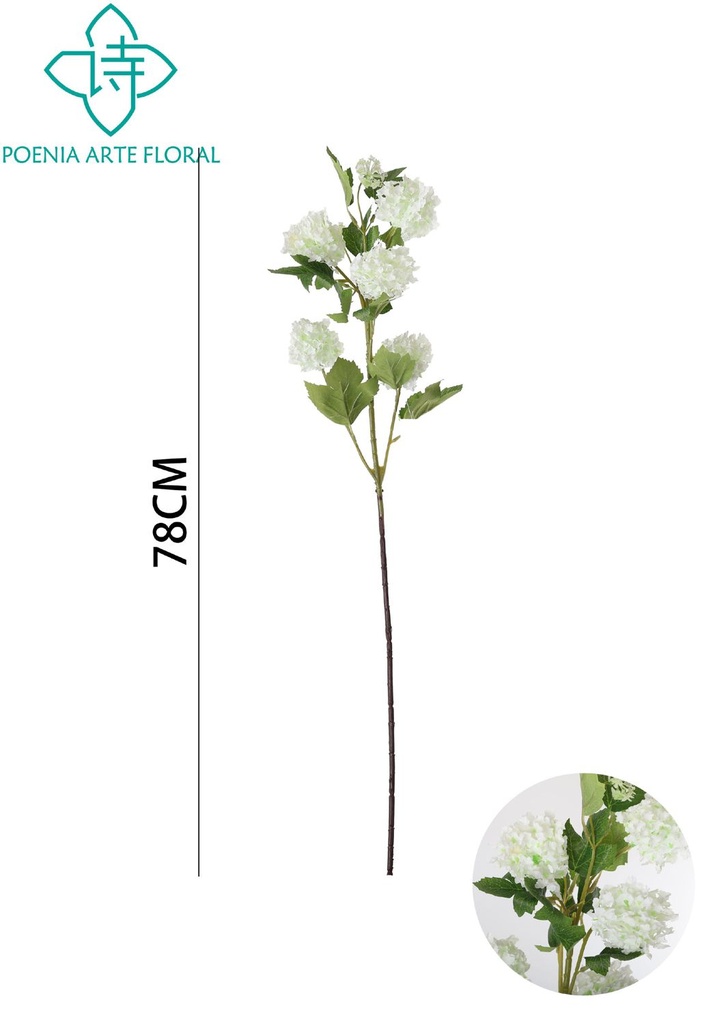 Decoración de flores - Ramal de gypsophila 78cm blanca