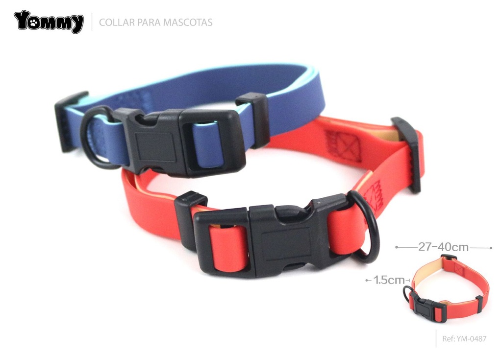 Collar para mascotas de PU ajustable 1.5x27-40cm