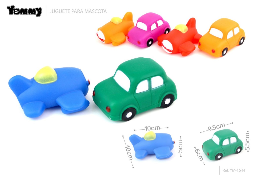 Juguete de vinilo para mascotas en forma de coche y avión 9.5x6x5.5cm / 10x10x5cm