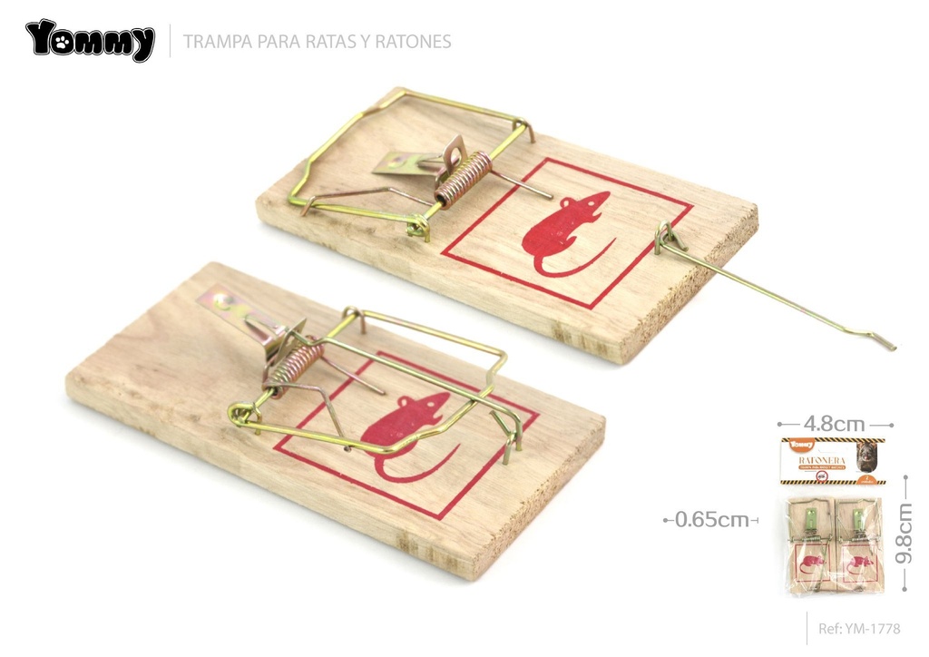 Trampa para ratones de dos piezas 9.8x4.8x0.65 cm - Trampas y control de plagas