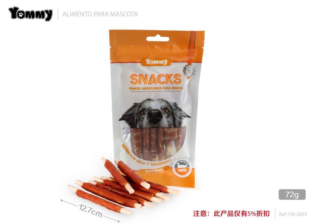 Alimentos para mascotas - Snacks de carne de pato (12.7cm, 72g) - Juguetes y alimentos para perros