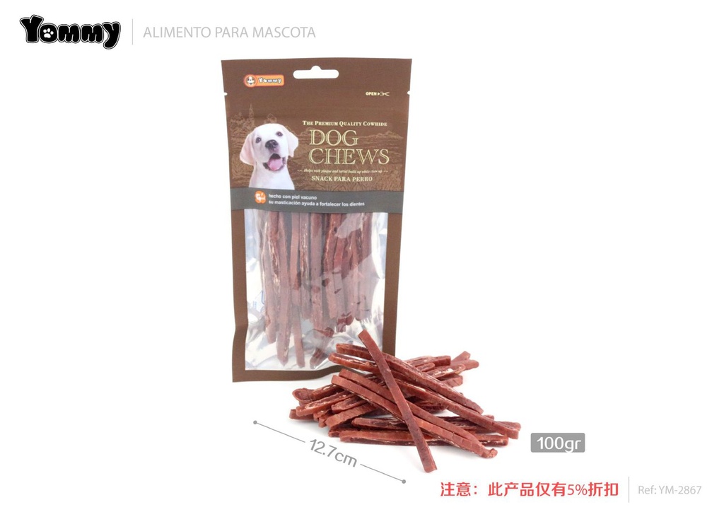 Alimento para mascotas barritas de carne y bacalao 12.7cm 100g