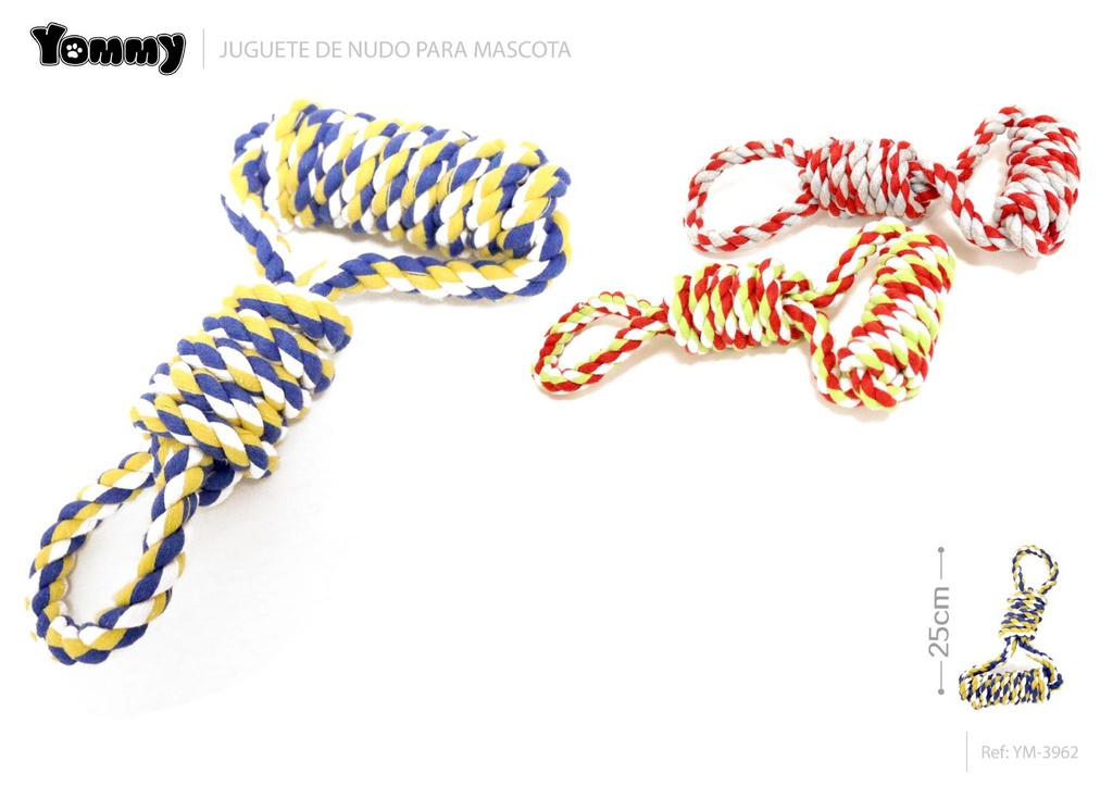 Juguete nudo para mascotas 25cm - Juguetes de cuerda