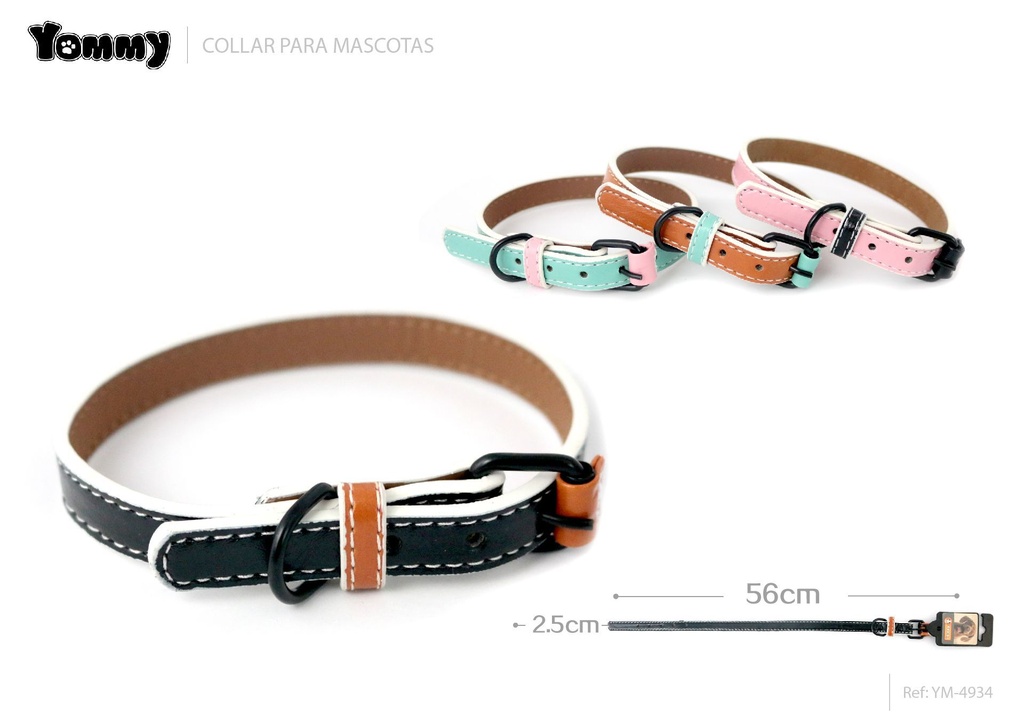 Collar de PU de color sólido 2.5 cm - Collares para perros