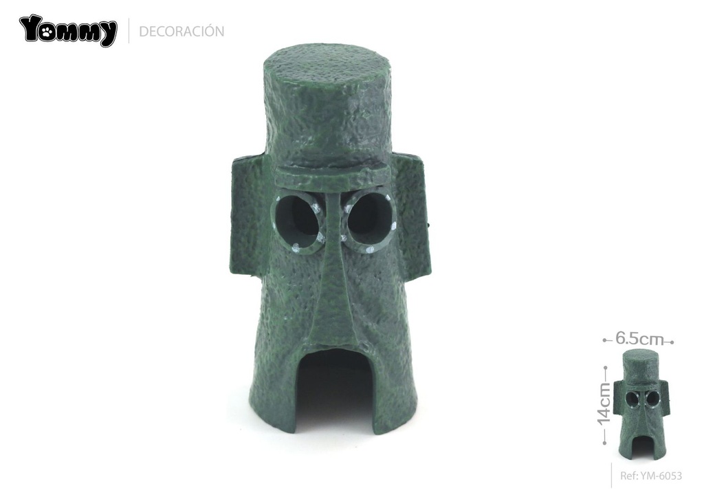 Decoración de acuario - Casita de pulpo 6.5x6.5x14 cm
