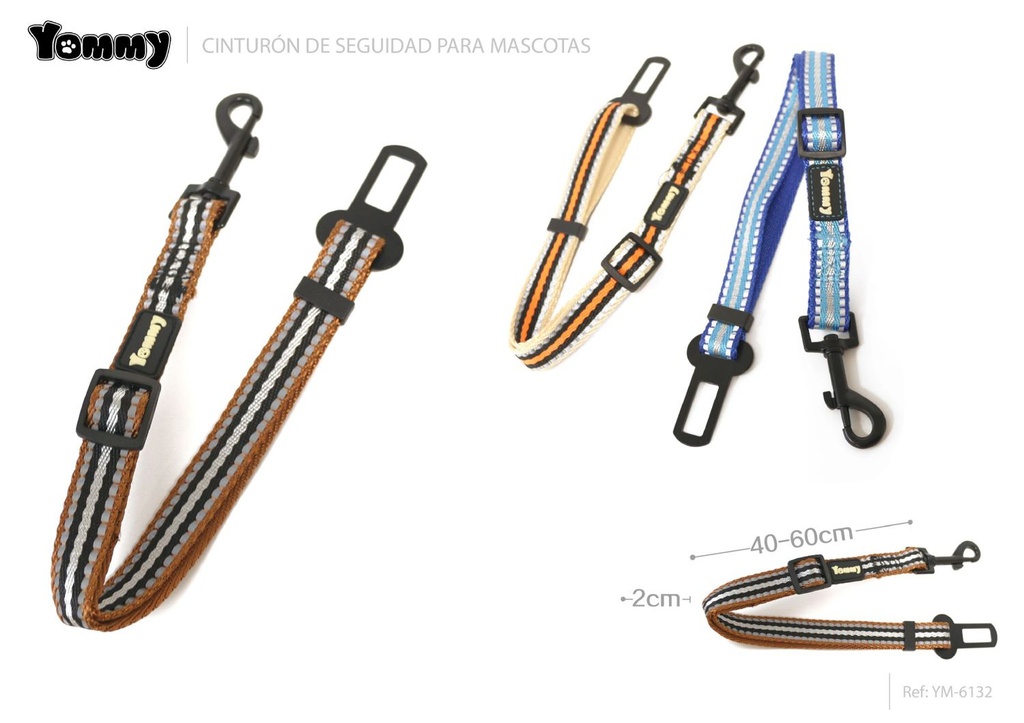 Cinturón de coche perro con huellas de hueso 2.5cm*40-60cm - Accesorios de viaje para mascotas