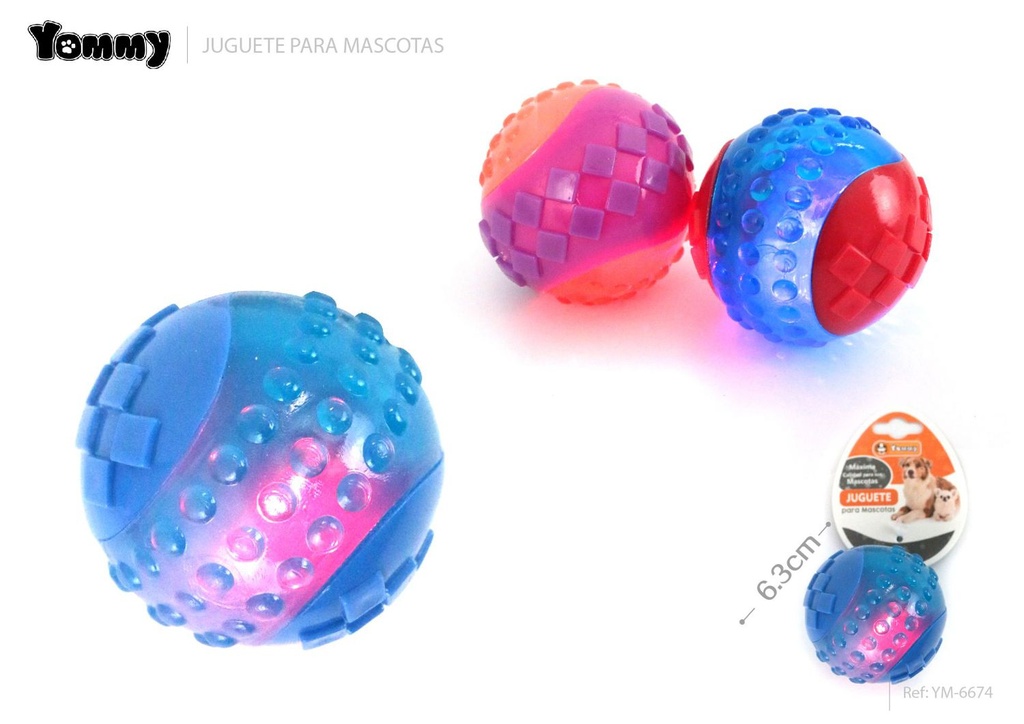 Juguete TPR bola + LED 6.3 cm - Juguetes para mascotas