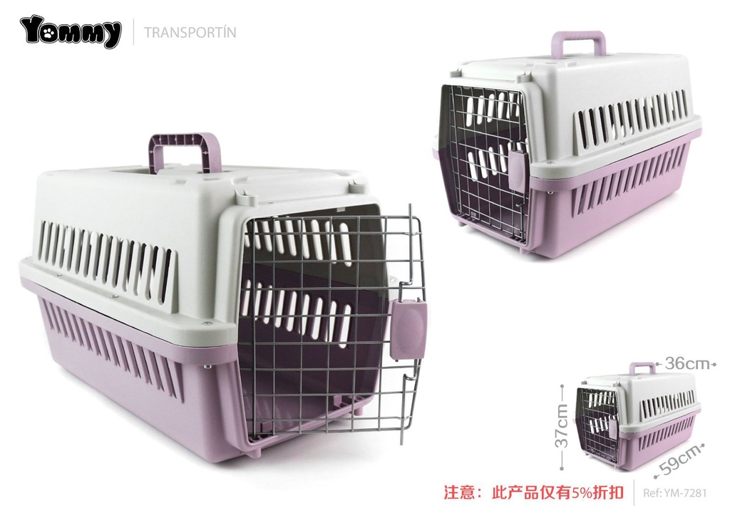 Transportín para mascotas 59*37*36 cm - Accesorios para mascotas