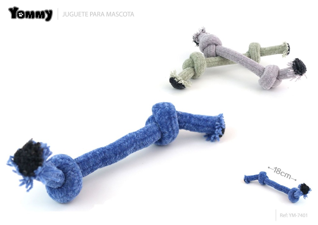 Juguete nudo para mascotas de chenilla 18cm