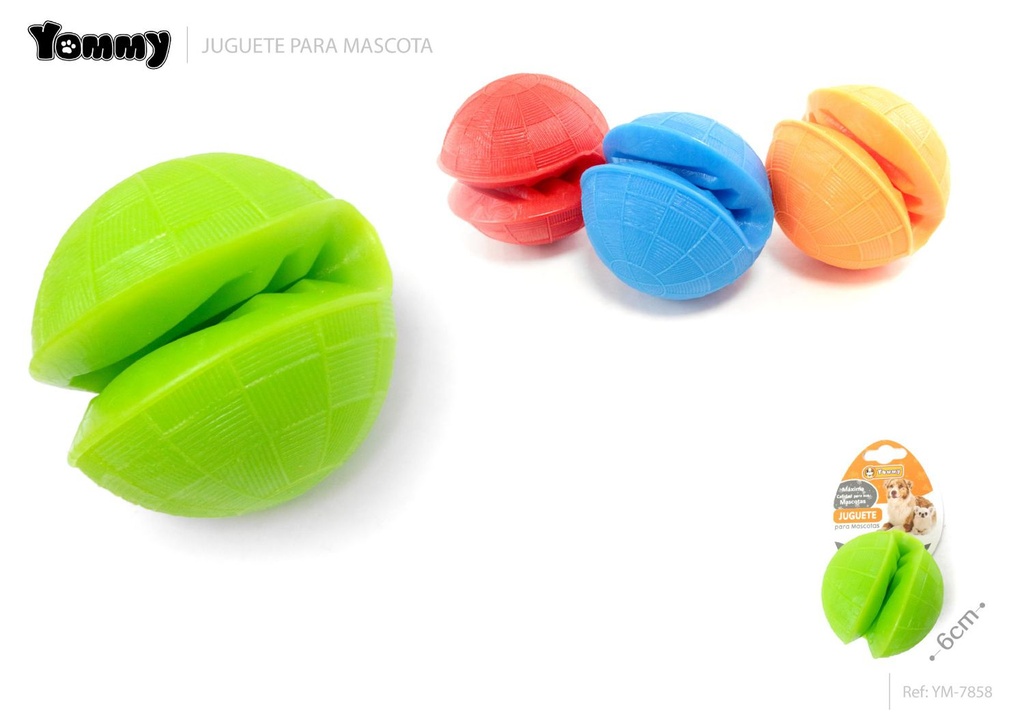 Juguete de goma para mascotas pelota 6cm