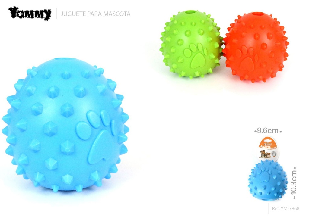 Juguete goma para mascotas con pelota 9.6x10.3cm