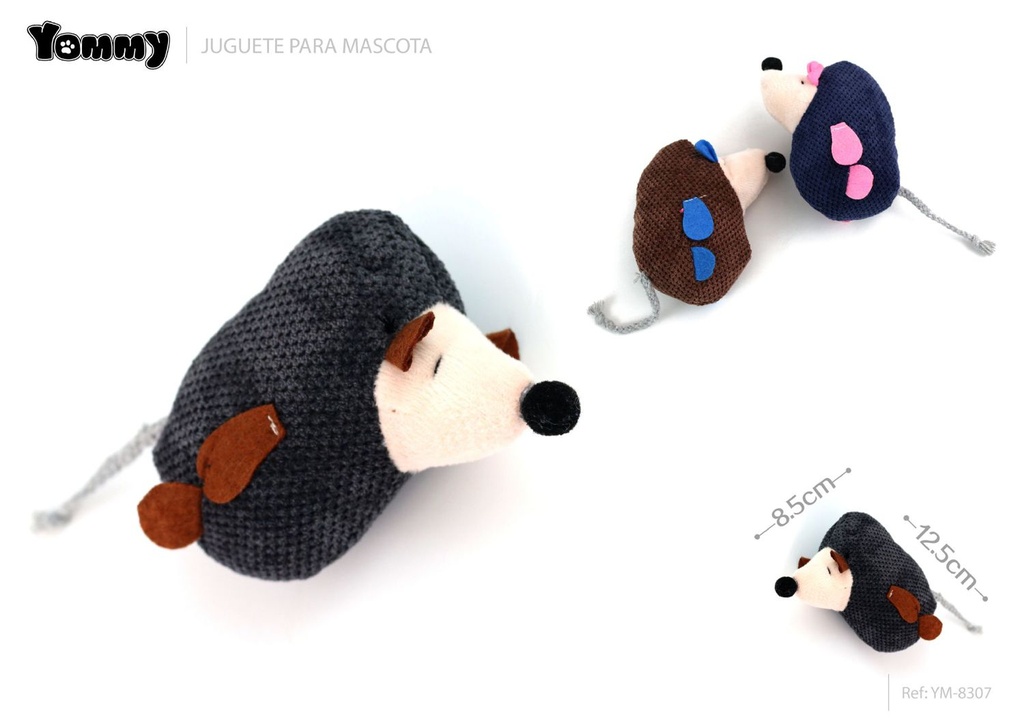 Juguete de peluche ratón pequeño para mascotas 12.5x8.5cm