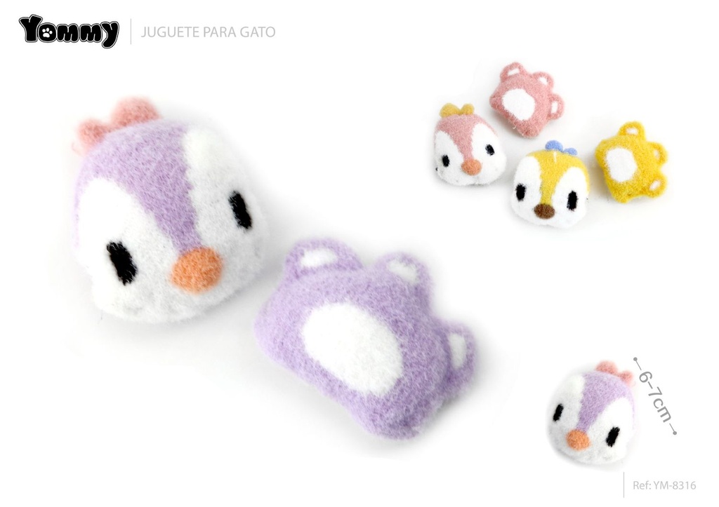 Juguete pingüino con huellas para gatos 6-7cm