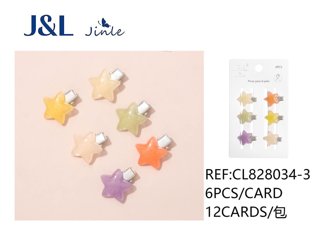 Pinza de pelo mini estrella, 6pcs - Accesorios para niñas