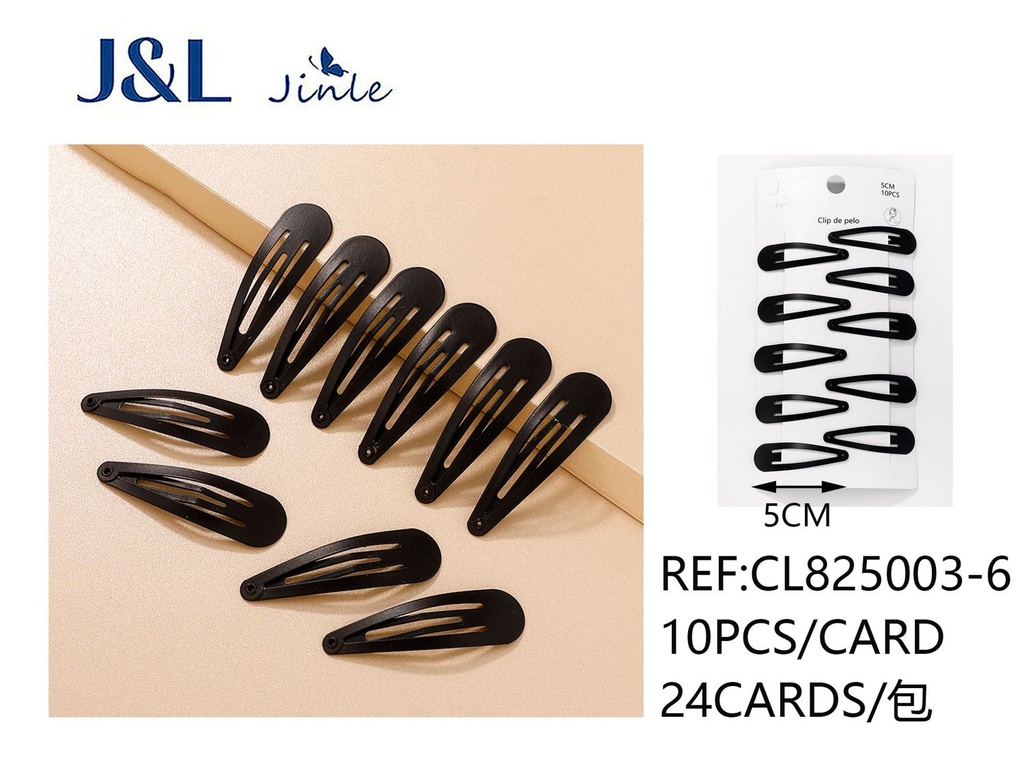 BB clip negro 5CM 10PCS - Accesorios de cabello